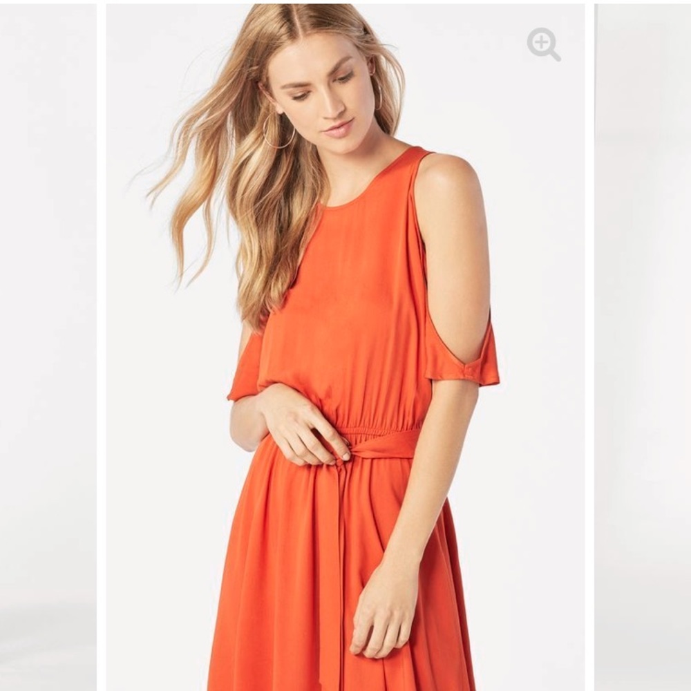 NWT JustFab Cold shoulder tie dress